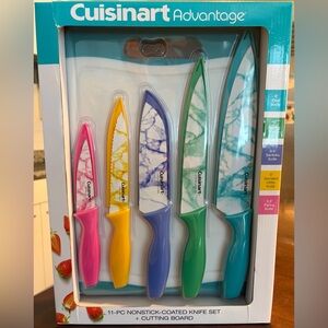 •NIB• Cuisinart Advantage 11-Piece Nonstick-Coated Knife Set + Cutting Board